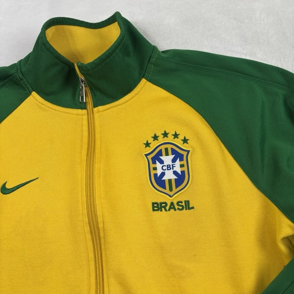 Nike Brasil Soccer Futbol Full Zip Long Sleeve Track Jacket Men's M